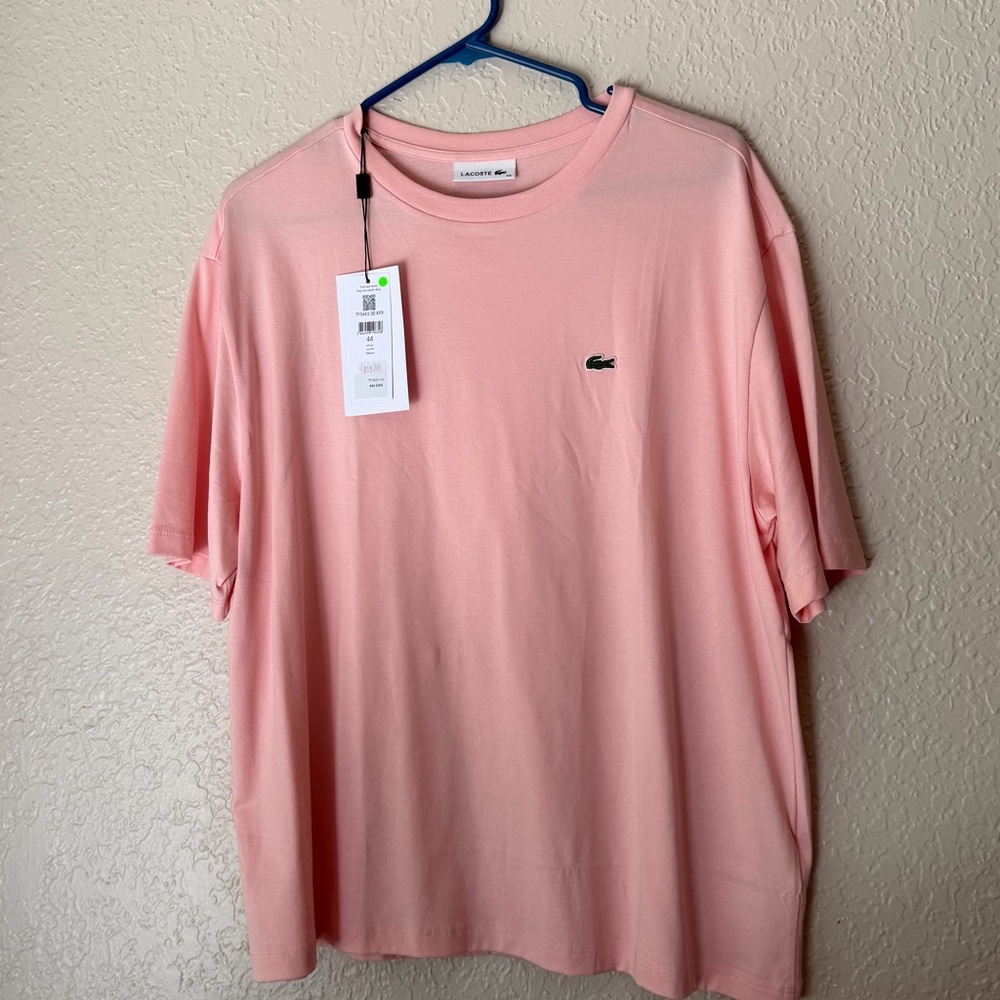Lacoste Women’s Light Pink Crew Neck Short Sleeve Tee